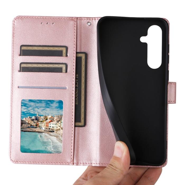 OEM - Samsung Galaxy A55 5G Plånboksfodral Konstläder - Roséguld