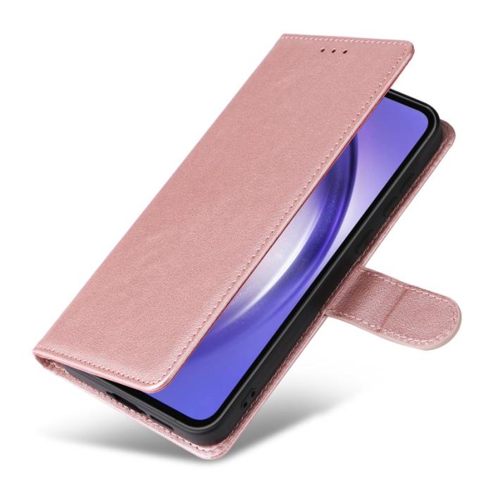OEM - Samsung Galaxy A55 5G Plånboksfodral Konstläder - Roséguld