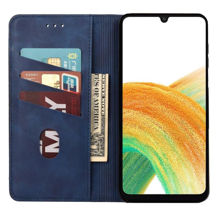 OEM - Samsung Galaxy A55 5G Plånboksfodral Konstläder Stötskydd - Blå