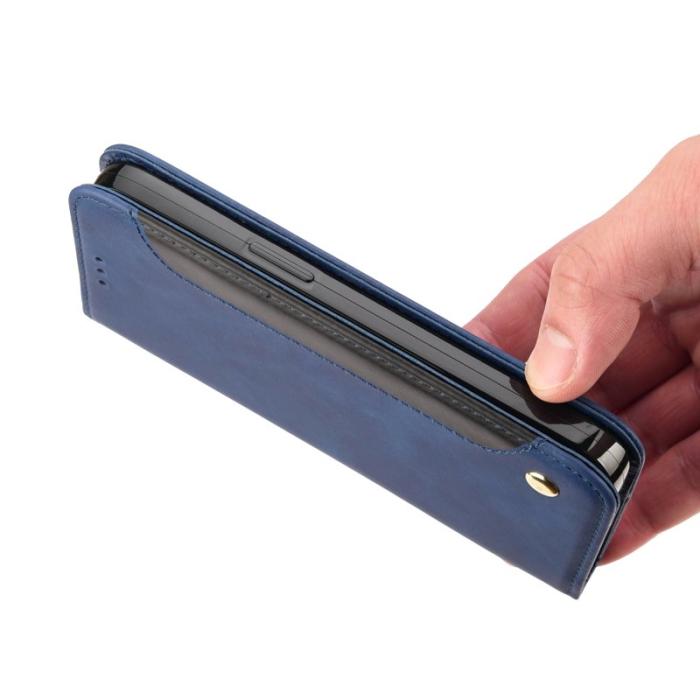 OEM - Samsung Galaxy A55 5G Plånboksfodral Konstläder Stötskydd - Blå