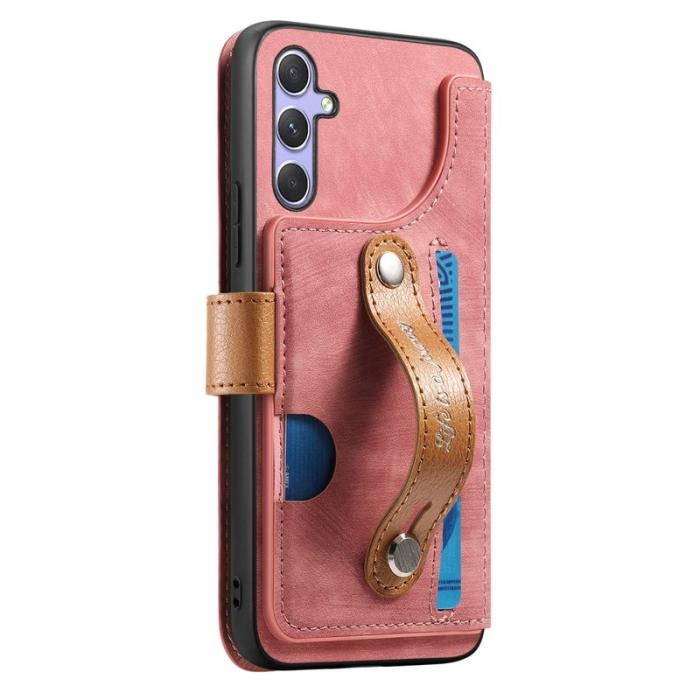 OEM - Samsung Galaxy A55 5G Plånboksfodral Retro Konstläder - Rosa