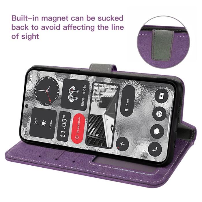 OEM - Samsung Galaxy A55 5G Plånboksfodral Retro Konstläder - Lila