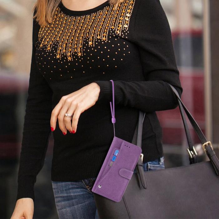 OEM - Samsung Galaxy A55 5G Plånboksfodral Retro Konstläder - Lila