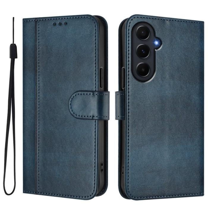 OEM - Samsung Galaxy A55 5G Plånboksfodral Retro Textur Konstläder - Blå