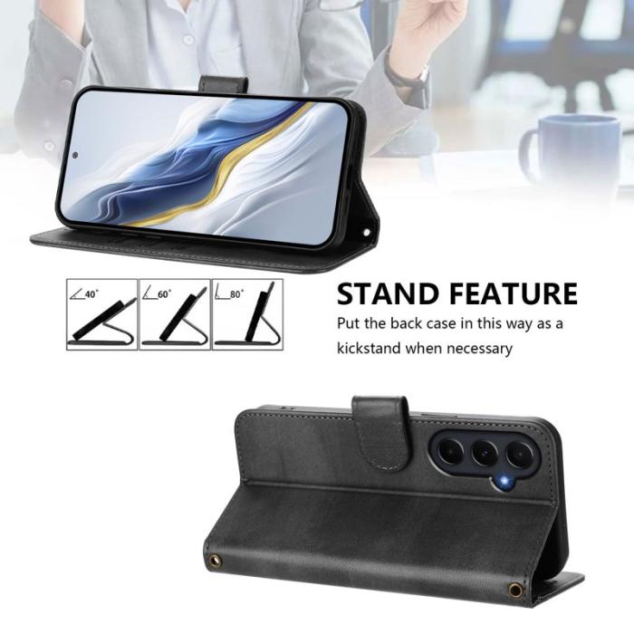 OEM - Samsung Galaxy A55 5G Plånboksfodral Retro Textur Konstläder - Svart