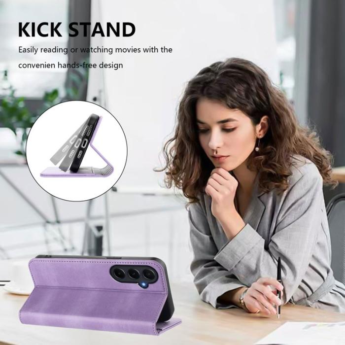 OEM - Samsung Galaxy A55 5G Plånboksfodral Retro Textur RFID-Skydd - Lila