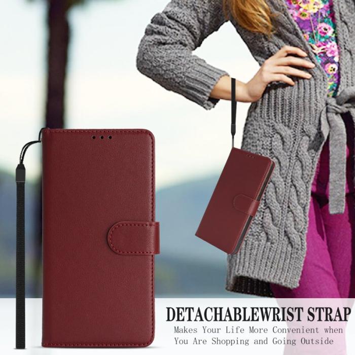 OEM - Samsung Galaxy A55 5G Plånboksfodral RFID Skydd Flip Konstläder - Röd