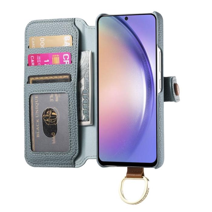 OEM - Samsung Galaxy A55 5G Plånboksfodral RFID Skydd - Konstläder - Blå