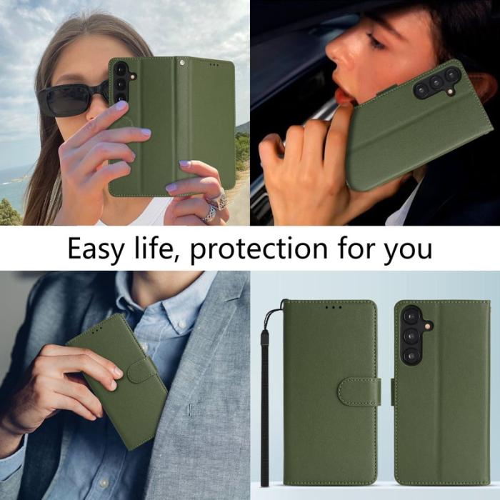 OEM - Samsung Galaxy A55 5G Plånboksfodral RFID-Skydd Konstläder - Grön