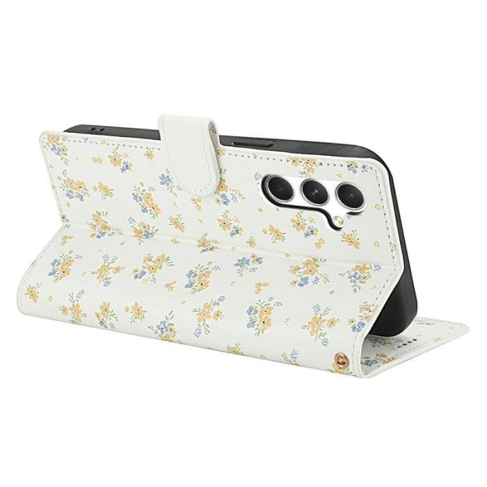 OEM - Samsung Galaxy A55 5G Plånboksfodral Rhombic Blommönster Konstläder - A5