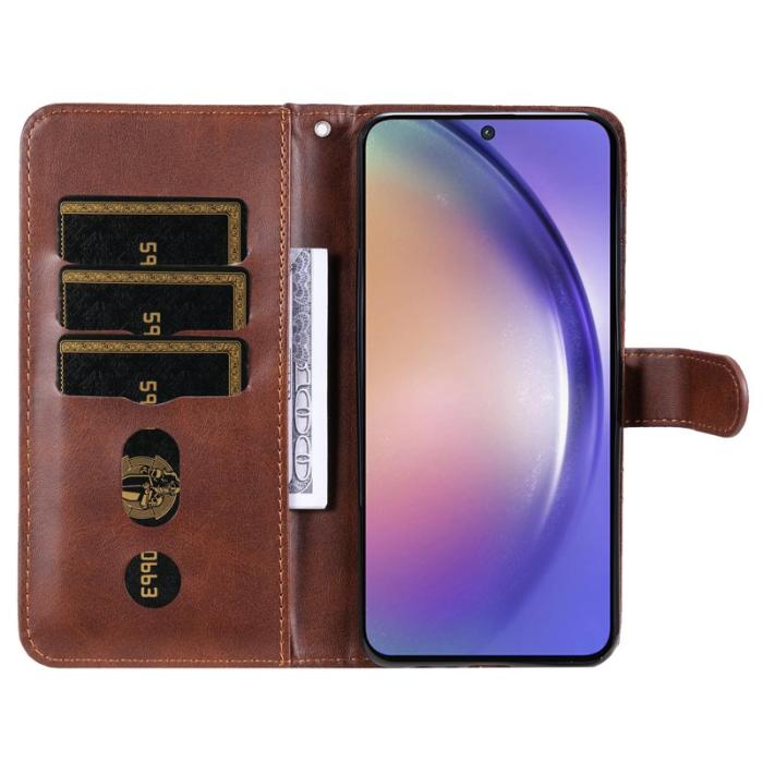 OEM - Samsung Galaxy A55 5G Plånboksfodral Ställ Konstläder - Brun
