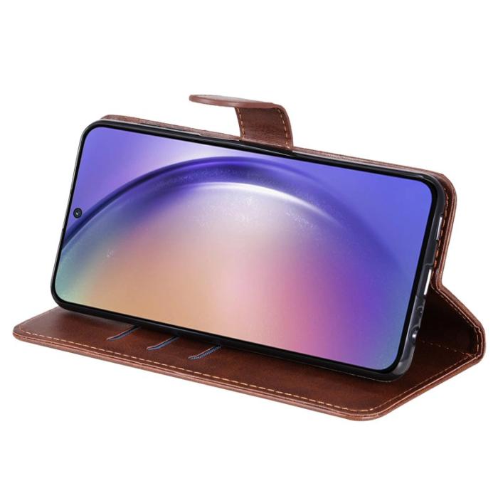 OEM - Samsung Galaxy A55 5G Plånboksfodral Ställ Konstläder - Brun