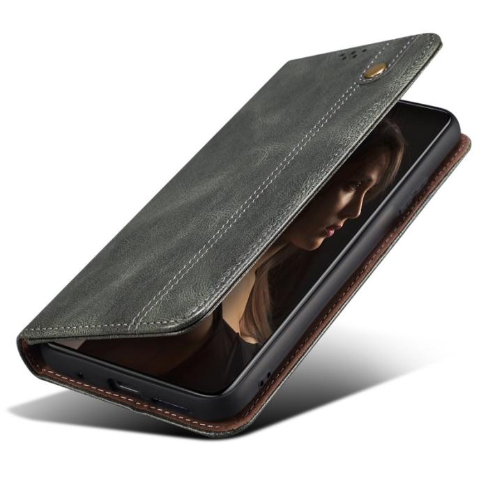 OEM - Samsung Galaxy A55 5G Plånboksfodral Ställ Konstläder Waxy Crazy Horse - Grön