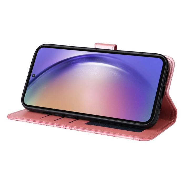 OEM - Samsung Galaxy A55 5G Plånboksfodral Ställ Impränerat Konstläder - Rosa