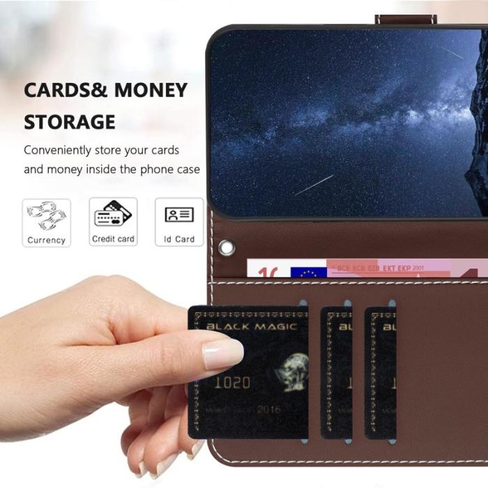 OEM - Samsung Galaxy A55 5G Plånboksfodral Ställ Konstläder - Brun