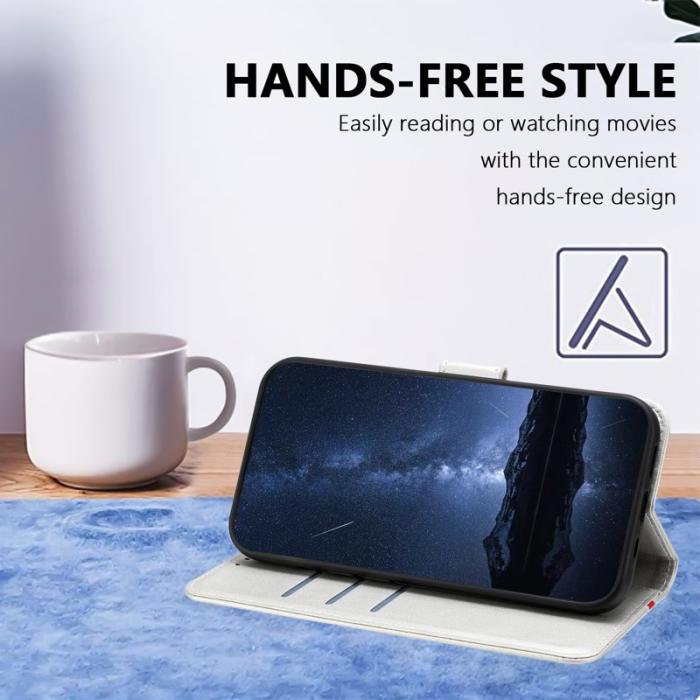 OEM - Samsung Galaxy A55 5G Plånboksfodral Ställ Konstläder - Silver