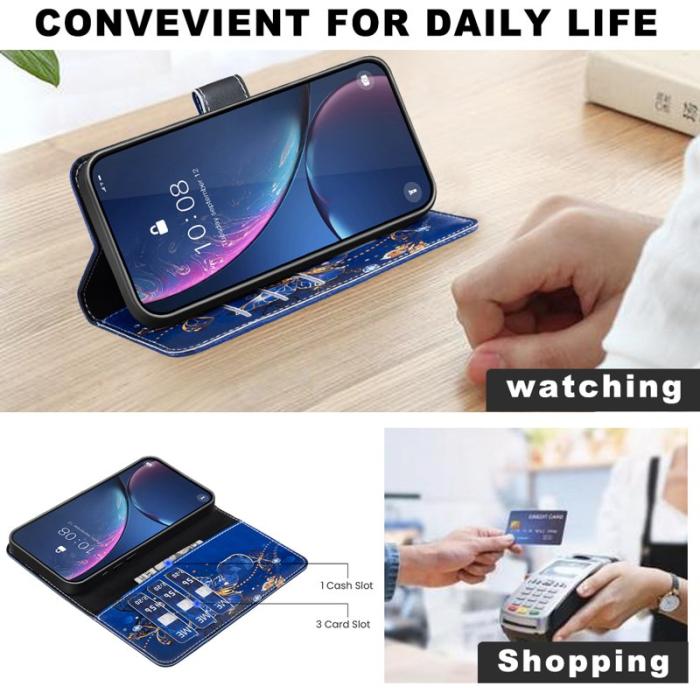 OEM - Samsung Galaxy A55 5G Plånboksfodral Ställning Konstläder - Lila Fjärilar