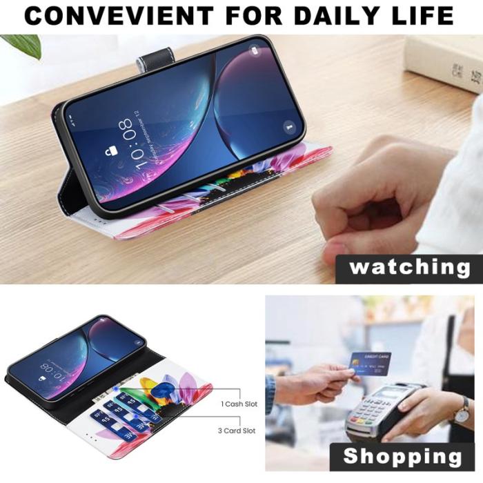 OEM - Samsung Galaxy A55 5G Plånboksfodral Ställning Mönstertryck Konstläder - Solros