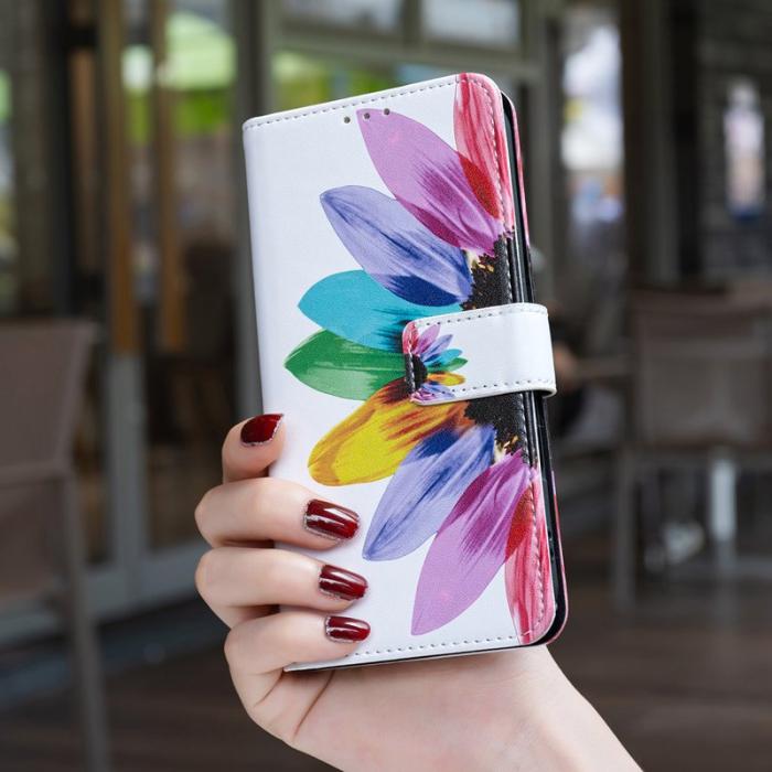 OEM - Samsung Galaxy A55 5G Plånboksfodral Ställning Mönstertryck Konstläder - Solros