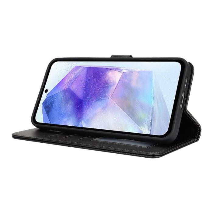 OEM - Samsung Galaxy A55 5G Plånboksfodral Stöttåligt Konstläder - Svart