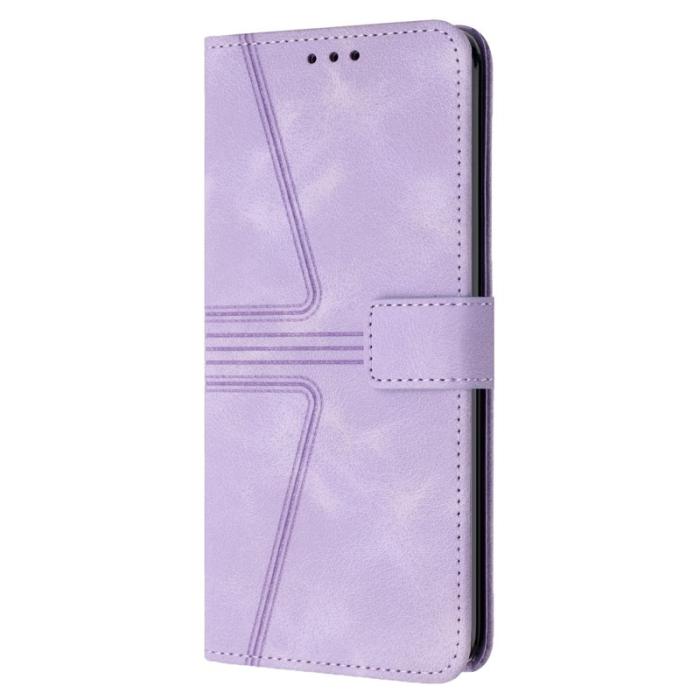 OEM - Samsung Galaxy A55 5G Plånboksfodral Triangelprägling Konstläder - Lila