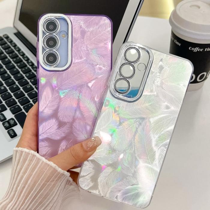 OEM - Samsung Galaxy A55 5G Mobilskal IMD Design Stöttålig PC+TPU - Rosa