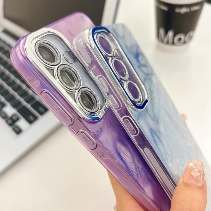 OEM - Samsung Galaxy A55 5G Mobilskal IMD Design Stöttålig PC+TPU - Rosa