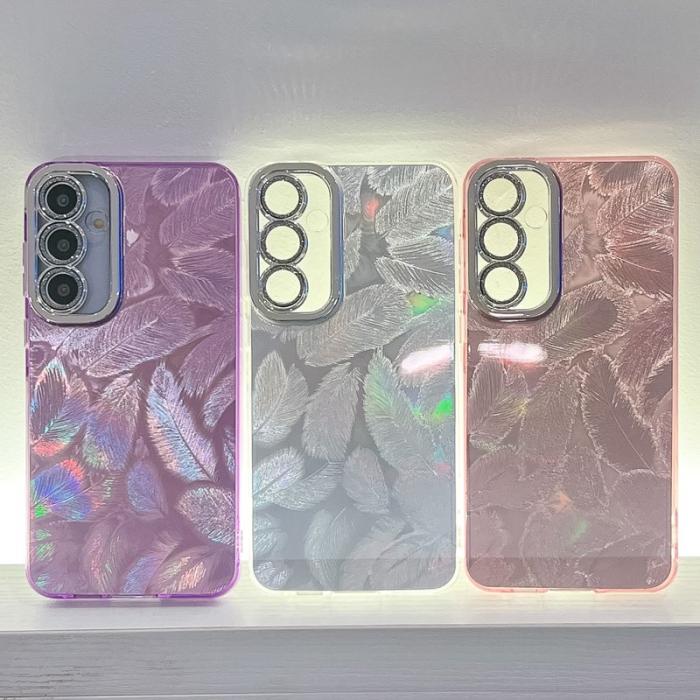 OEM - Samsung Galaxy A55 5G Mobilskal IMD Design Stöttålig PC+TPU - Rosa