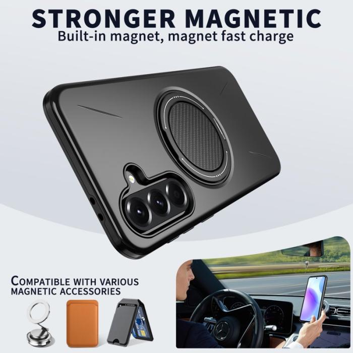 OEM - Samsung Galaxy A55 5G Mobilskal Magnetiskt Ställ TPU + PC - Svart