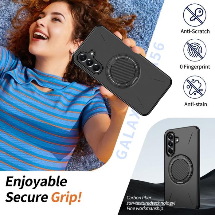 OEM - Samsung Galaxy A55 5G Mobilskal Magnetiskt Ställ TPU + PC - Svart