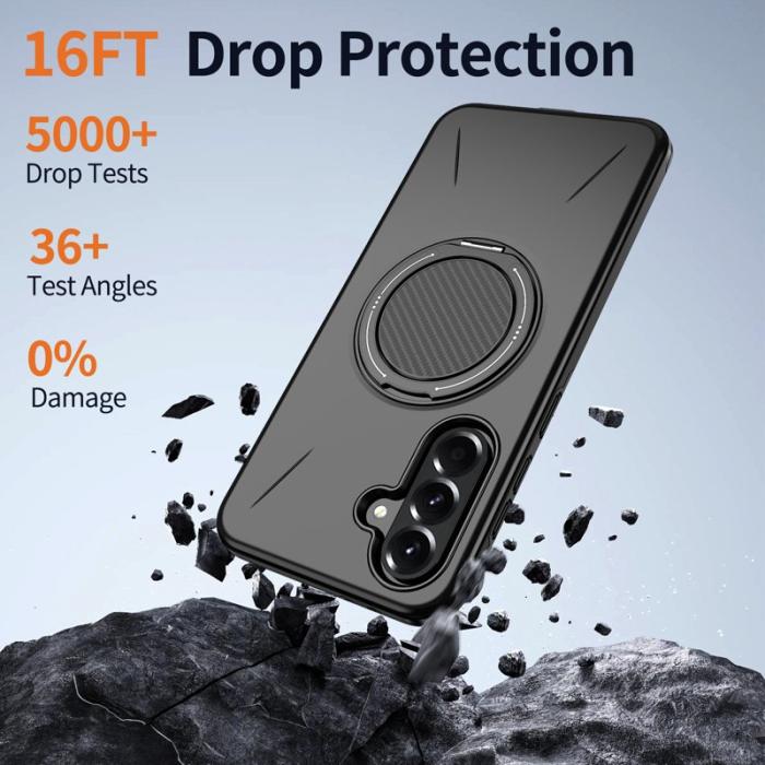 OEM - Samsung Galaxy A55 5G Mobilskal Magnetiskt Ställ TPU + PC - Svart