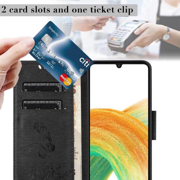 OEM - Samsung Galaxy A55 5G Plånboksfodral Konstläder Flip - Svart