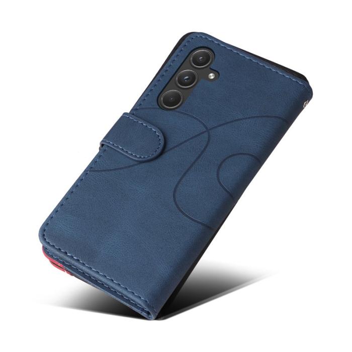 OEM - Samsung Galaxy A55 5G Plånboksfodral Konstläder Ställ - Blå