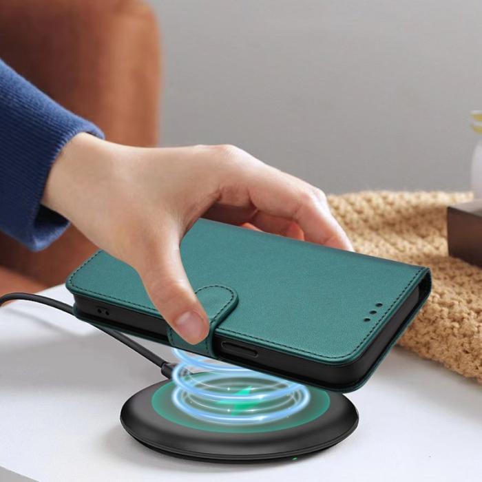 OEM - Samsung Galaxy A55 5G Plånboksfodral Konstläder Ställ - Grön