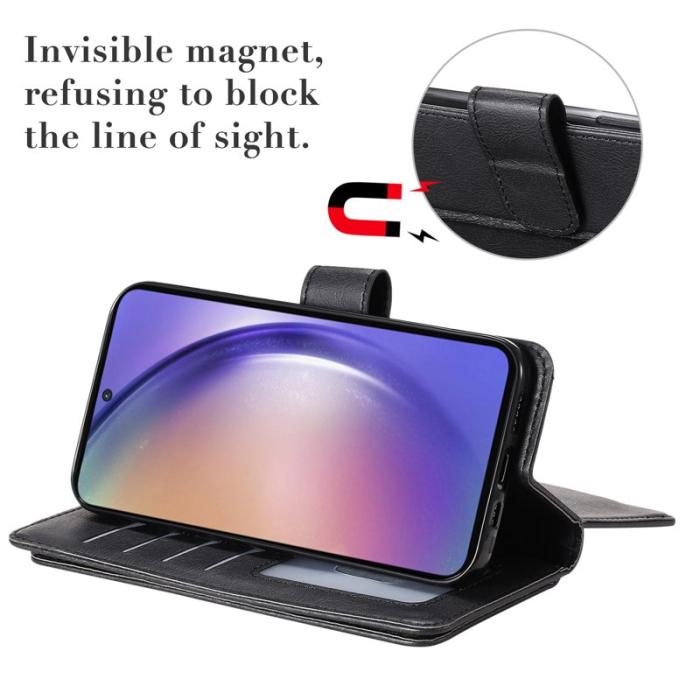 OEM - Samsung Galaxy A55 5G Plånboksfodral Konstläder Ställ - Lila