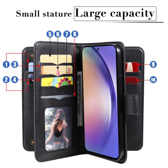 OEM - Samsung Galaxy A55 5G Plånboksfodral Konstläder Ställ - Lila