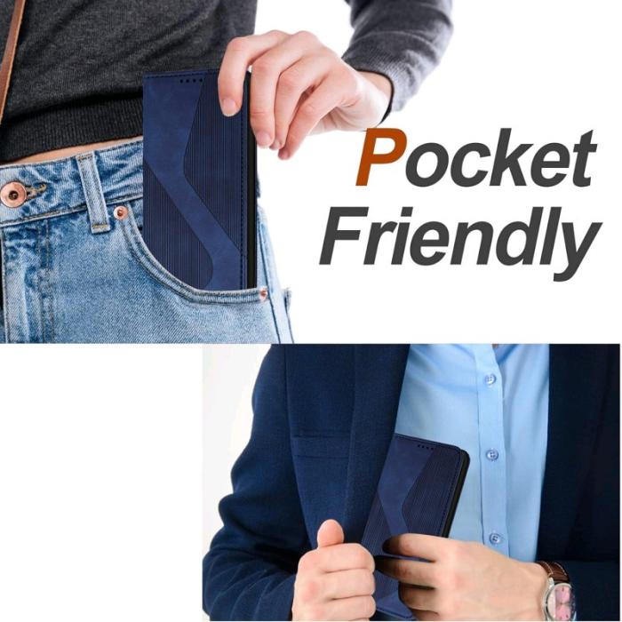 OEM - Samsung Galaxy A55 5G Plånboksfodral Ställ Konstläder - Blå