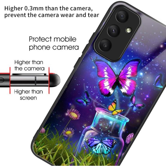 OEM - Samsung Galaxy A55 5G Skärmskydd Härdat Glas Mönster - Flaska / Fjäril