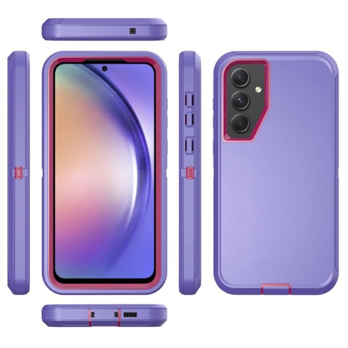 OEM - Samsung Galaxy A55 5G Skal 3 i 1 Avtagbar Stöttålig Plast - Rosa