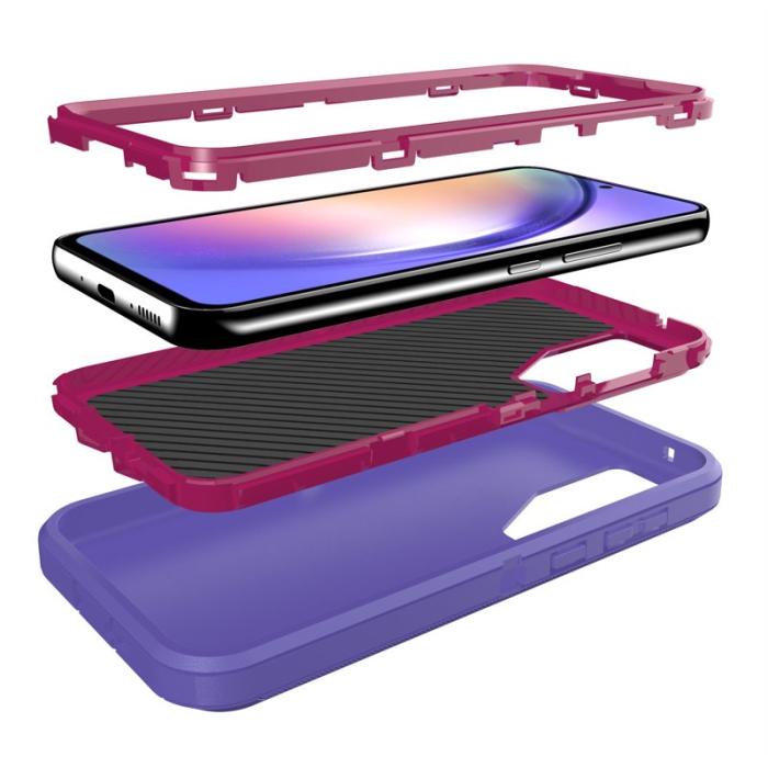 OEM - Samsung Galaxy A55 5G Skal 3 i 1 Avtagbar Stöttålig Plast - Rosa