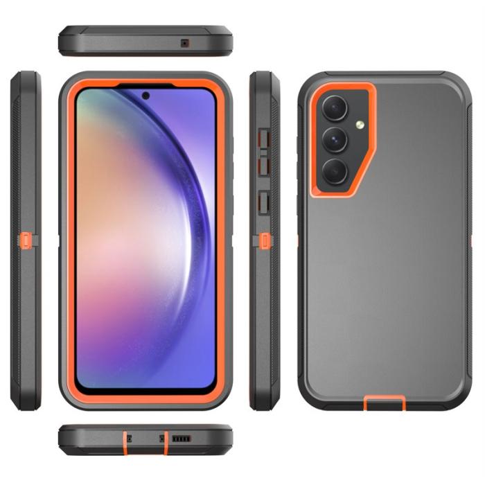 OEM - Samsung Galaxy A55 5G Skal 3 i 1 Stötsäker Anti Glid TPU + PC - Orange