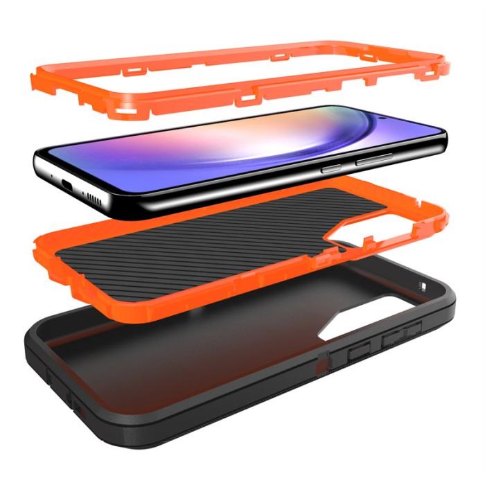 OEM - Samsung Galaxy A55 5G Skal 3 i 1 Stötsäker Anti Glid TPU + PC - Orange
