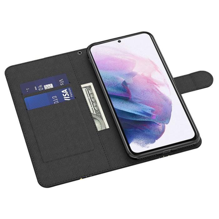 OEM - Samsung Galaxy A55 5G Skal 3D Mönster Folio Ställ - Gyllene Fjäril