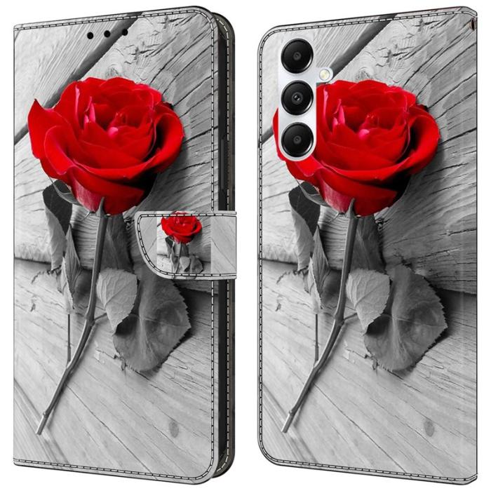 OEM - Samsung Galaxy A55 5G Skal 3D-Mönster Ställ Äkta Läder - Rosa