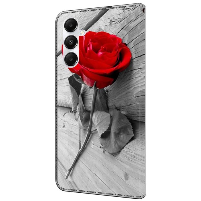 OEM - Samsung Galaxy A55 5G Skal 3D-Mönster Ställ Äkta Läder - Rosa