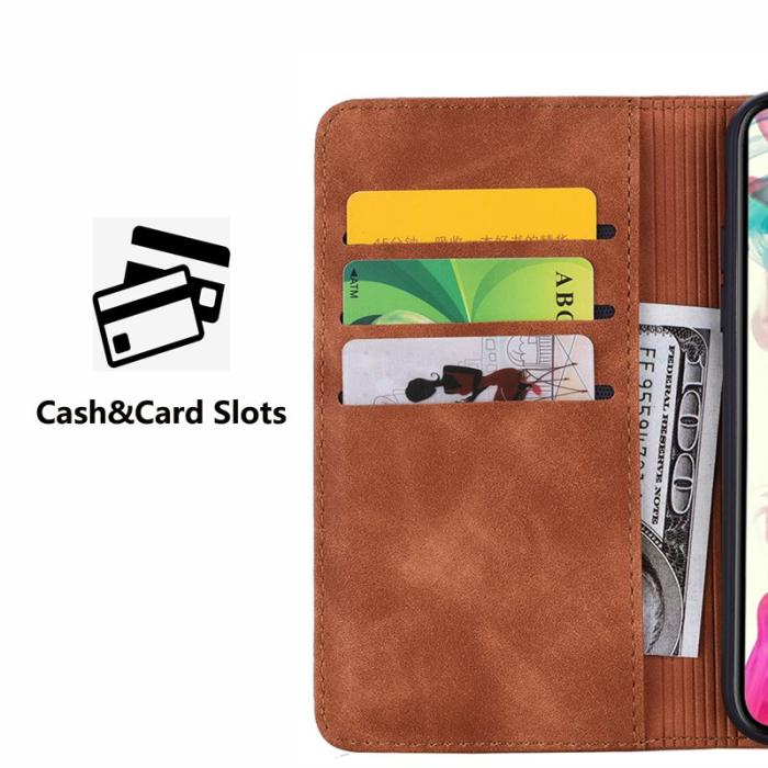 OEM - Samsung Galaxy A55 5G Skal Äkta Läder Blommönster - Svart