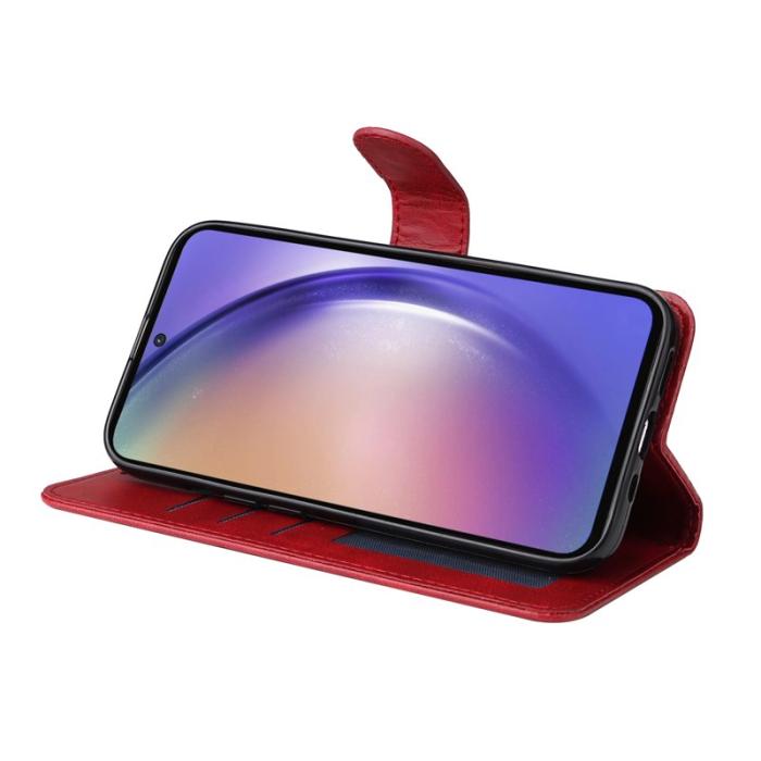 OEM - Samsung Galaxy A55 5G Skal Äkta Läder Classic - Röd