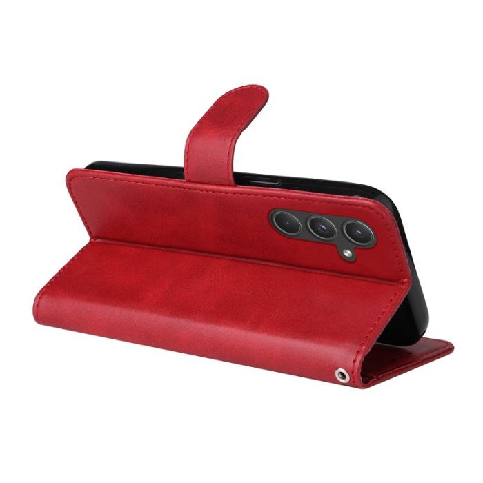 OEM - Samsung Galaxy A55 5G Skal Äkta Läder Classic - Röd