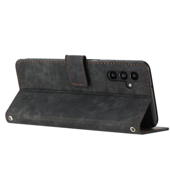 OEM - Samsung Galaxy A55 5G Skal Äkta Läder Finish Line - Svart