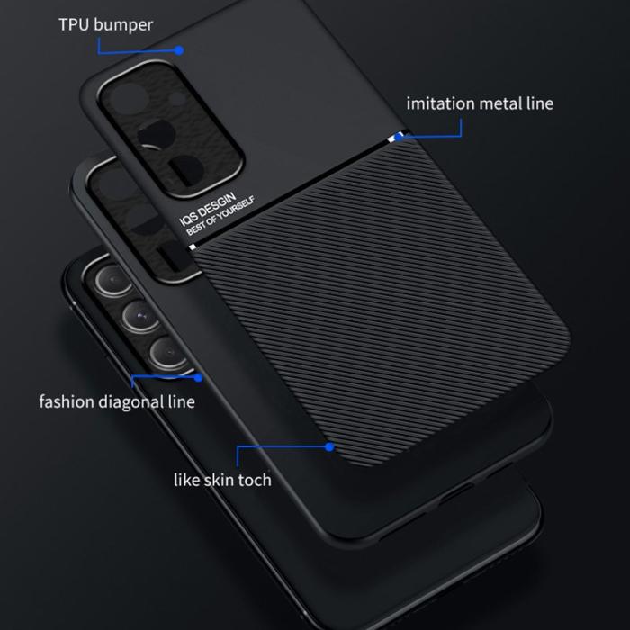 OEM - Samsung Galaxy A55 5G Skal Äkta Läder Magnetfäste - Grön